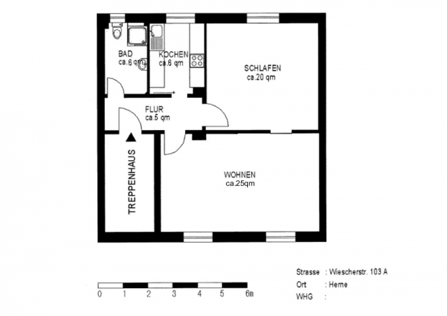 2 1/2 Zimmer Wohnung (62qm) mit Gartennutzung (ca.100qm) in Herne-Süd zu vermie