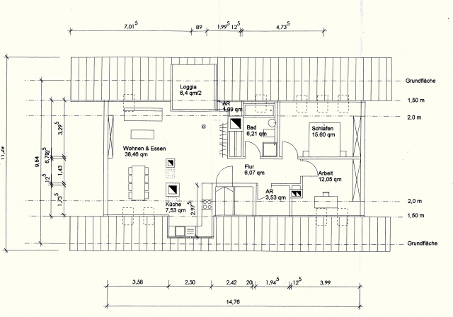 Dachgeschoss zum Ausbau in 3-Zimmer Wohnung 93m mit Stellplatz in Nürnberg TOP 