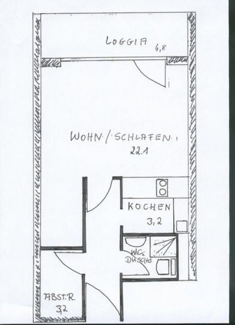 1 ZKB - Appartment mit Fußbodenheizung und Balkon