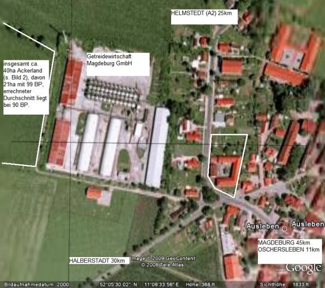Ca. 40 ha Ackerflächen und sanierter Vierseithof zu verkaufen
