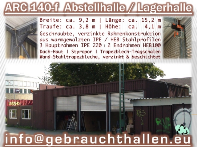 Abgebaute Stahlhalle/ LKW- Unterstellhalle, Garage, Lagerhalle, Speditionshalle 